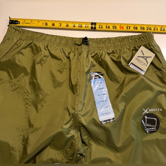 Arctix Men's Storm Packable Rain Pant, Olive XXL (44-46W) 28"L Outdoor Olive - Picture 8 of 12